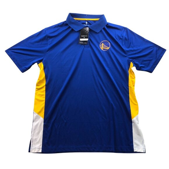 NWT Golden State Warriors Fanatics Men Polo Shirt Size XL Basketball Jersey Blue - Picture 1 of 11